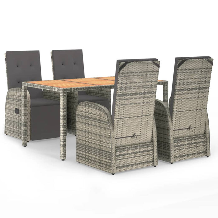 Set mobilier de grădină cu perne, 5 piese, gri, poliratan - WALTI WALTI