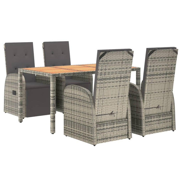 Set mobilier de grădină cu perne, 5 piese, gri, poliratan - WALTI WALTI
