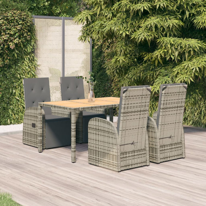Set mobilier de grădină cu perne, 5 piese, gri, poliratan - WALTI WALTI