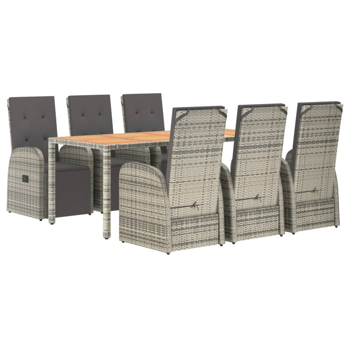 Set mobilier de grădină cu perne, 7 piese, gri, poliratan - WALTI WALTI
