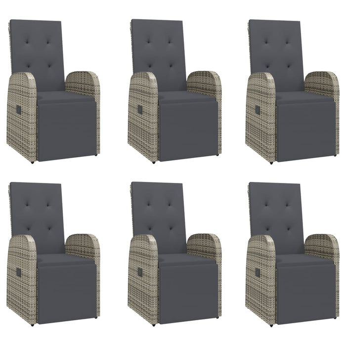 Set mobilier de grădină cu perne, 7 piese, gri, poliratan - WALTI WALTI