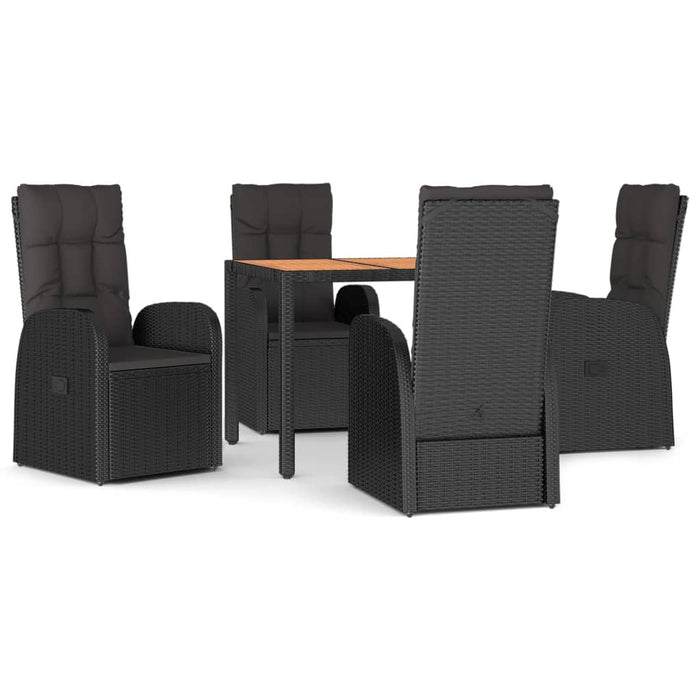 Set mobilier de grădină cu perne, 5 piese, negru, poliratan - WALTI WALTI