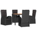 Set mobilier de grădină cu perne, 5 piese, negru, poliratan - WALTI WALTI