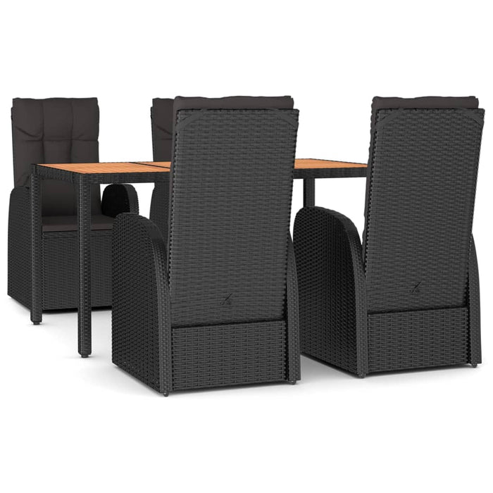 Set mobilier de grădină cu perne, 5 piese, negru, poliratan - WALTI WALTI
