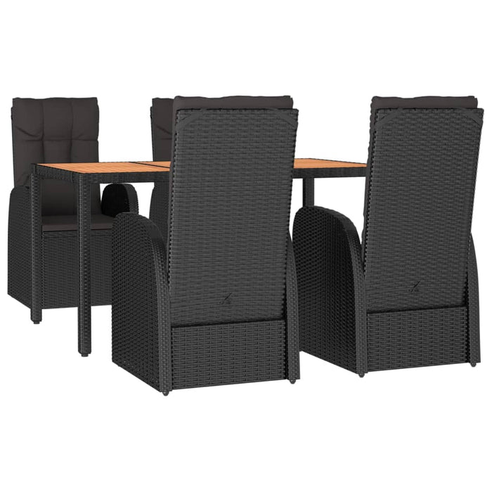 Set mobilier de grădină cu perne, 5 piese, negru, poliratan - WALTI WALTI