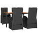 Set mobilier de grădină cu perne, 5 piese, negru, poliratan - WALTI WALTI