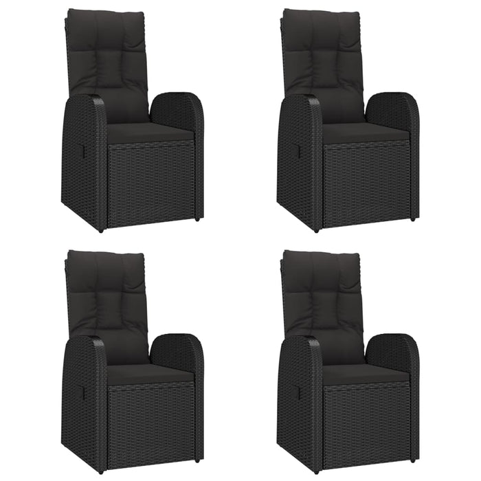 Set mobilier de grădină cu perne, 5 piese, negru, poliratan - WALTI WALTI