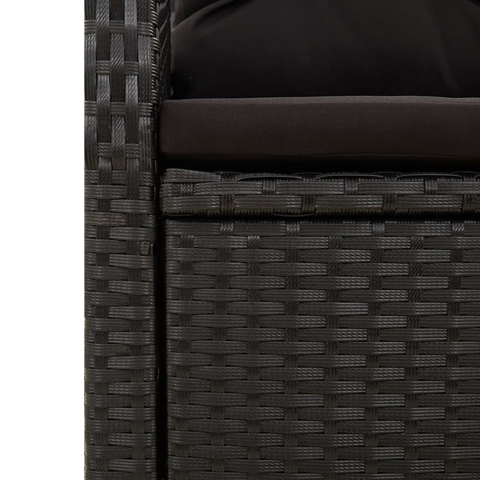 Set mobilier de grădină cu perne, 7 piese, negru, poliratan - WALTI WALTI