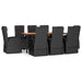 Set mobilier de grădină cu perne, 9 piese, negru, poliratan - WALTI WALTI