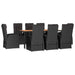 Set mobilier de grădină cu perne, 9 piese, negru, poliratan - WALTI WALTI