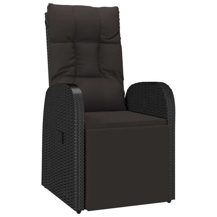 Set masă pentru grădină, 3 piese, negru, poliratan/lemn acacia - WALTI WALTI