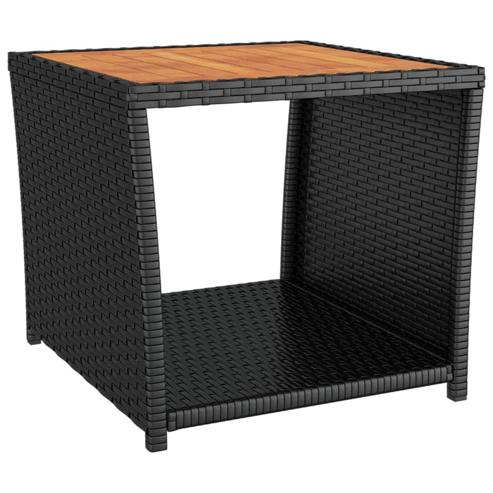Set șezlonguri grădină, 3 piese, negru, poliratan&lemn acacia - WALTI WALTI