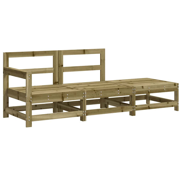 Set mobilier de grădină cu perne, 3 piese, lemn de pin tratat - WALTI WALTI