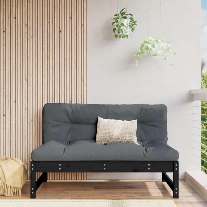 Canapea de mijloc, 120x80 cm, negru, lemn masiv de pin - WALTI WALTI