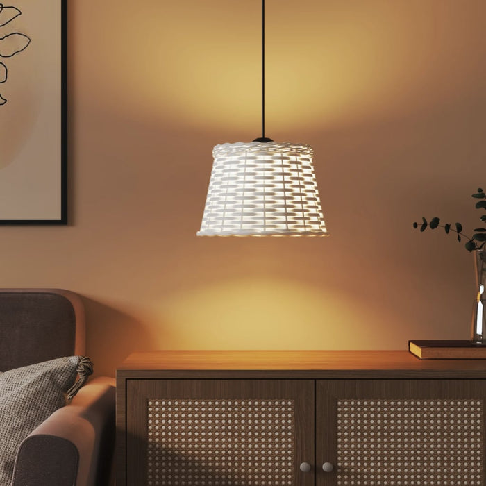 Abajur lustră, alb, Ø25x17 cm, răchită - WALTI WALTI