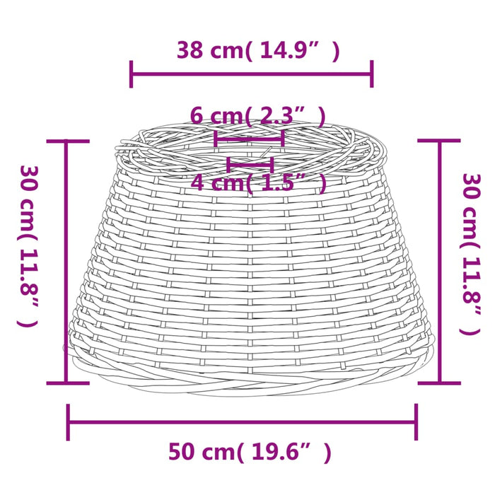 Abajur lustră, alb, Ø50x30 cm, răchită - WALTI WALTI