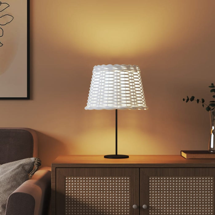 Abajur de veioză, alb, Ø30x20 cm, răchită - WALTI WALTI