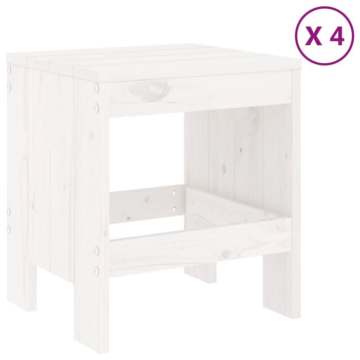 Set de dining pentru grădină, 5 piese, alb, lemn masiv de pin - WALTI WALTI