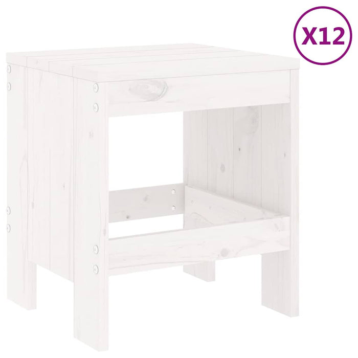 Set mobilier de grădină, 13 piese, alb, lemn masiv de pin - WALTI WALTI