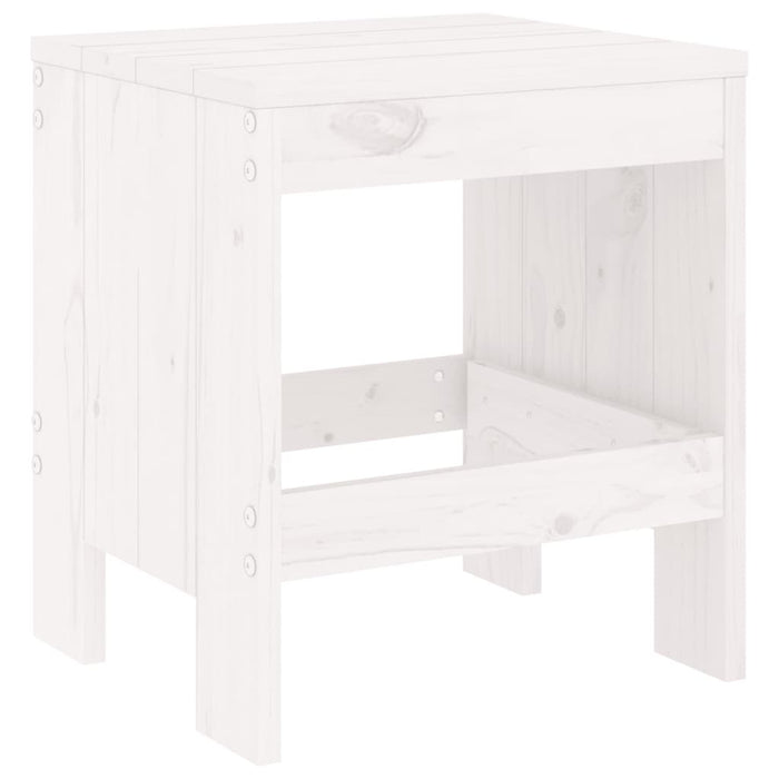 Set mobilier de grădină, 17 piese, alb, lemn masiv de pin WALTI