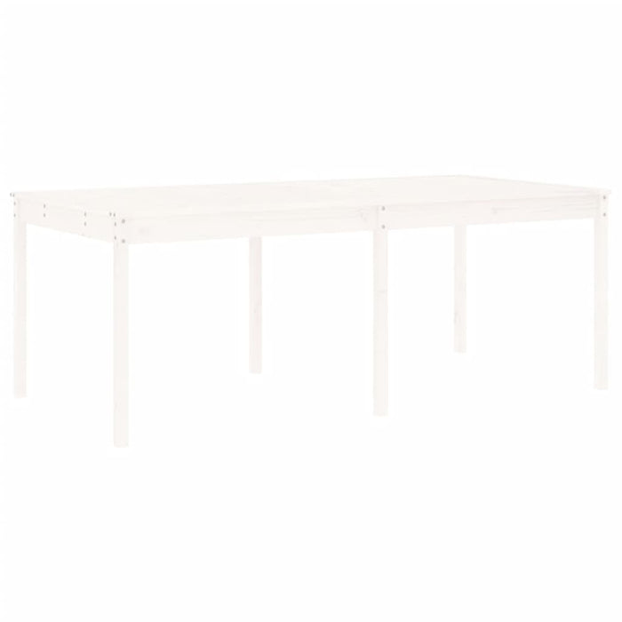 Set mobilier de grădină, 17 piese, alb, lemn masiv de pin WALTI
