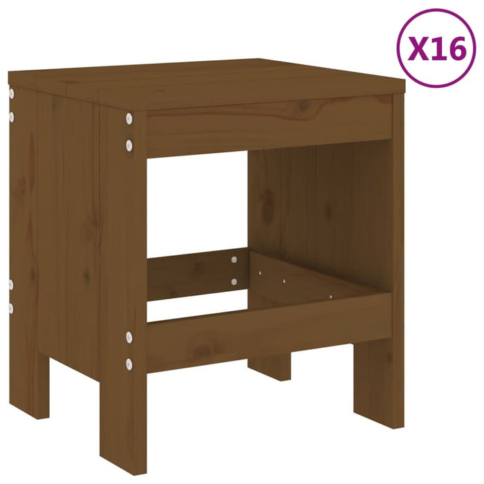 Set mobilier de grădină, 17 piese, maro miere, lemn masiv pin - WALTI WALTI