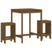 Set mobilier de bar, 3 piese, maro miere, lemn masiv de pin - WALTI WALTI