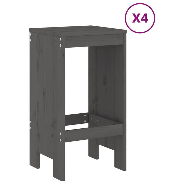Set mobilier bar pentru grădină, 5 piese, gri, lemn masiv pin - WALTI WALTI