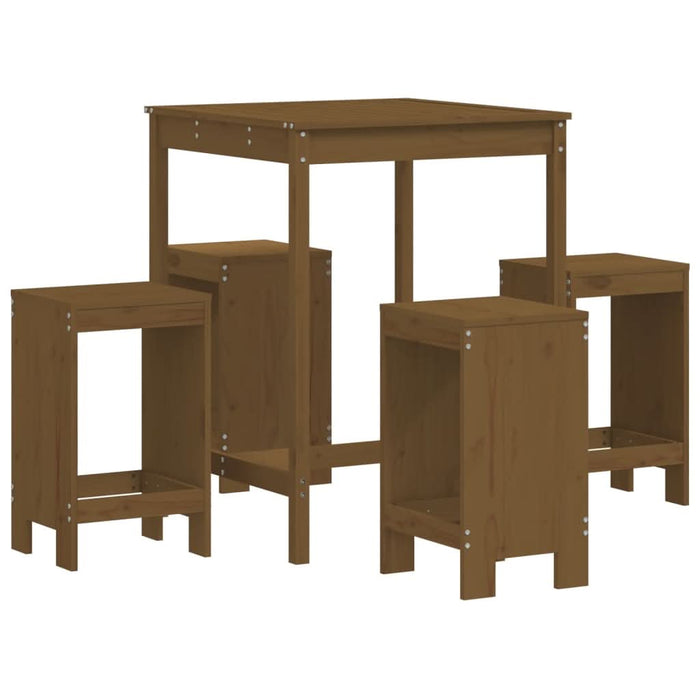 Set mobilier bar de grădină, 5 piese, maro miere lemn masiv pin - WALTI WALTI
