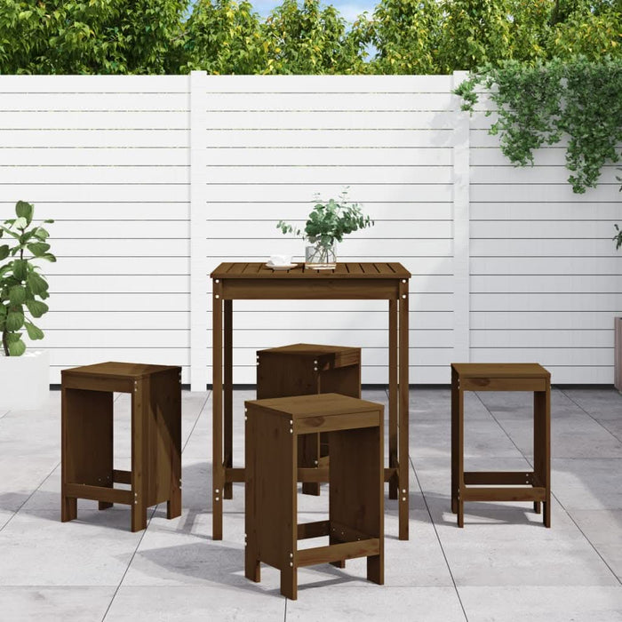 Set mobilier bar de grădină, 5 piese, maro miere lemn masiv pin - WALTI WALTI