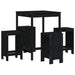 Set mobilier bar de grădină, 5 piese, negru, lemn masiv de pin - WALTI WALTI