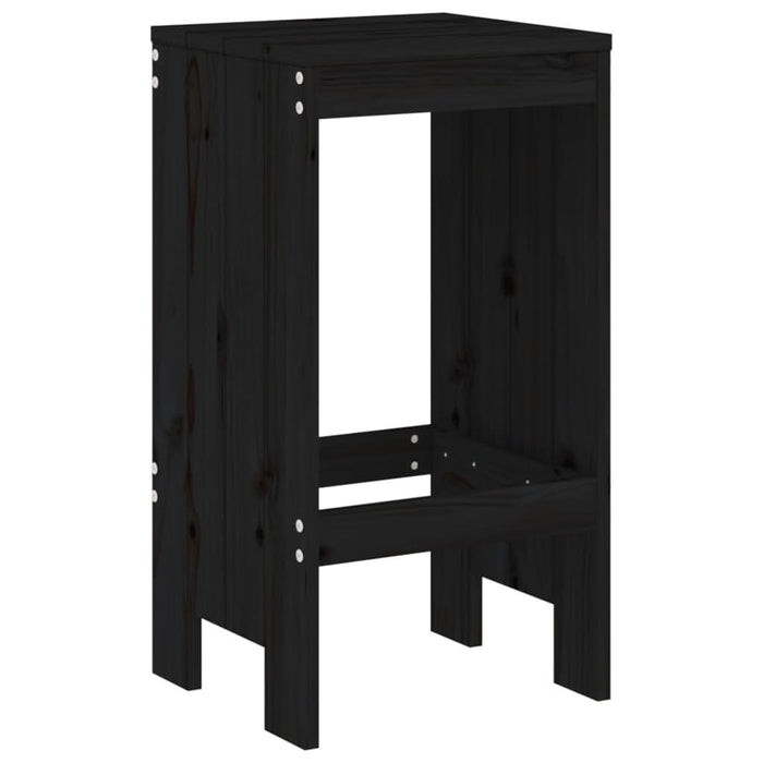 Set mobilier bar de grădină, 5 piese, negru, lemn masiv de pin - WALTI WALTI