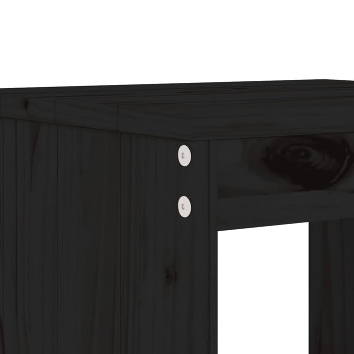Set mobilier bar de grădină, 5 piese, negru, lemn masiv de pin - WALTI WALTI