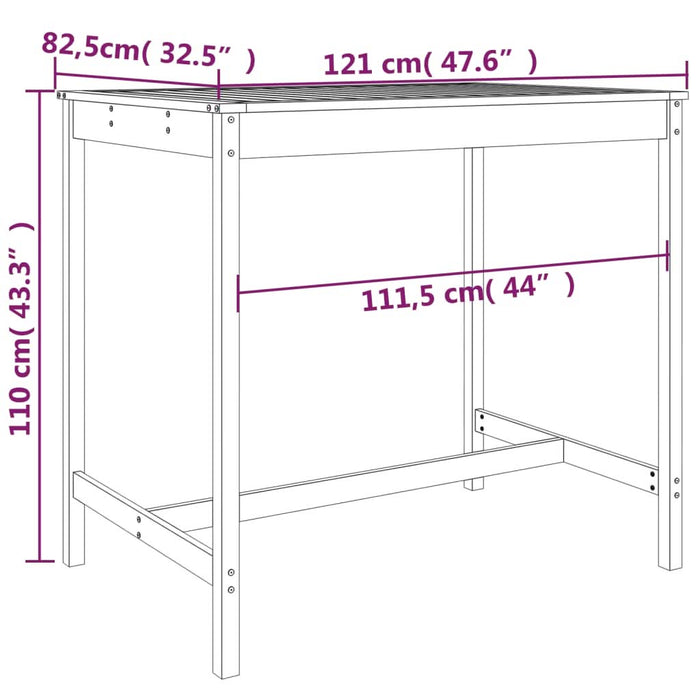 Set mobilier bar pentru grădină, 5 piese, gri, lemn masiv pin - WALTI WALTI