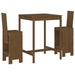 Set mobilier de bar, 3 piese, maro miere, lemn masiv de pin - WALTI WALTI