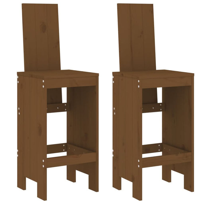Set mobilier de bar, 3 piese, maro miere, lemn masiv de pin - WALTI WALTI