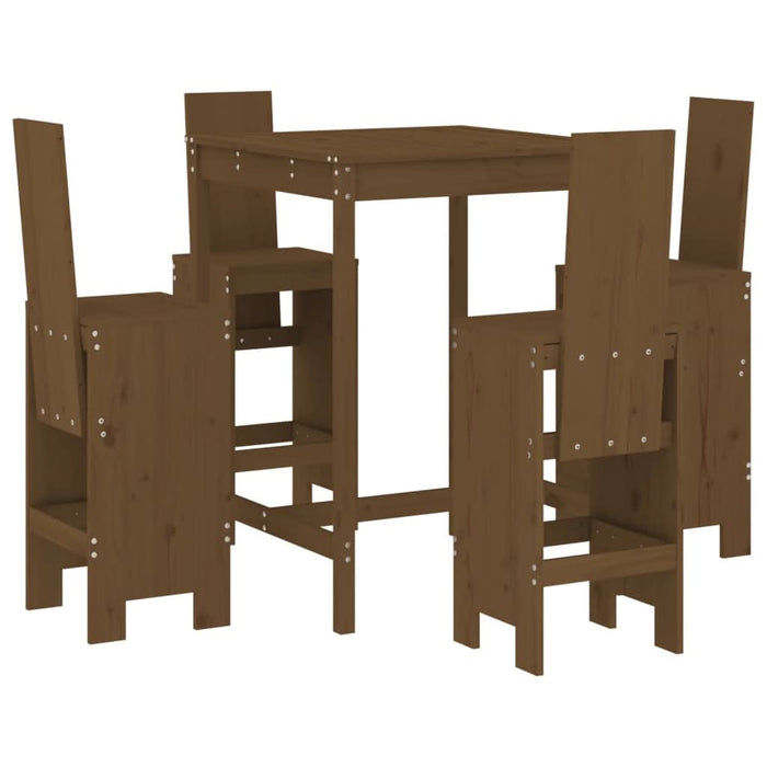 Set mobilier bar de grădină, 5 piese, maro miere lemn masiv pin - WALTI WALTI