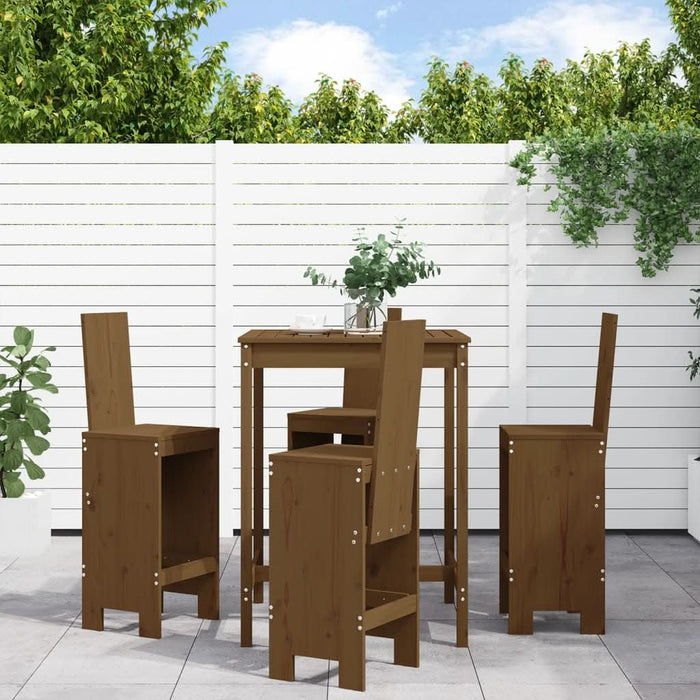 Set mobilier bar de grădină, 5 piese, maro miere lemn masiv pin - WALTI WALTI