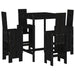 Set mobilier bar de grădină, 5 piese, negru, lemn masiv de pin - WALTI WALTI