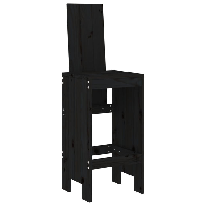Set mobilier bar de grădină, 5 piese, negru, lemn masiv de pin - WALTI WALTI