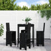 Set mobilier bar de grădină, 5 piese, negru, lemn masiv de pin - WALTI WALTI