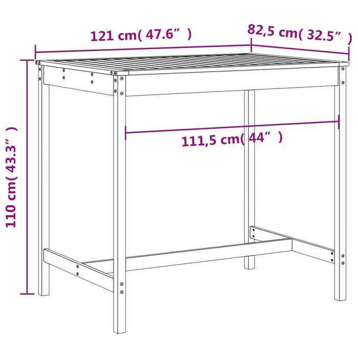 Set mobilier de bar pentru grădină, 5 piese, lemn masiv de pin - WALTI WALTI