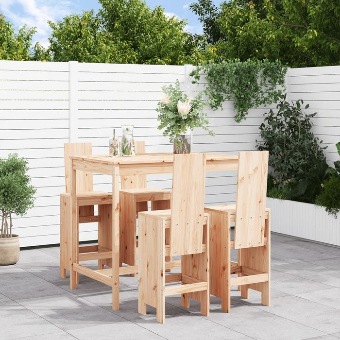 Set mobilier de bar pentru grădină, 5 piese, lemn masiv de pin - WALTI WALTI
