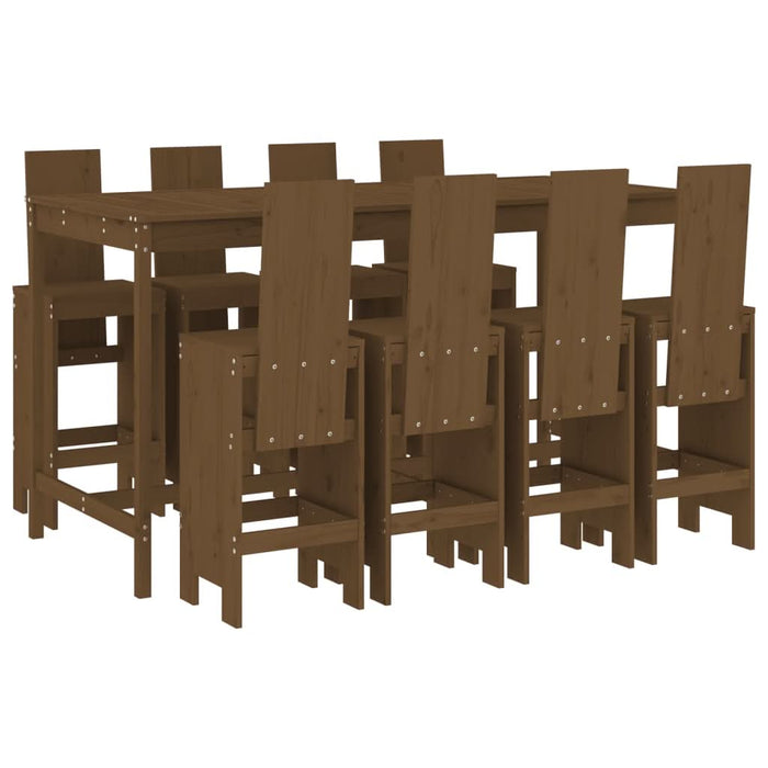 Set mobilier bar de grădină, 9 piese, maro miere lemn masiv pin - WALTI WALTI