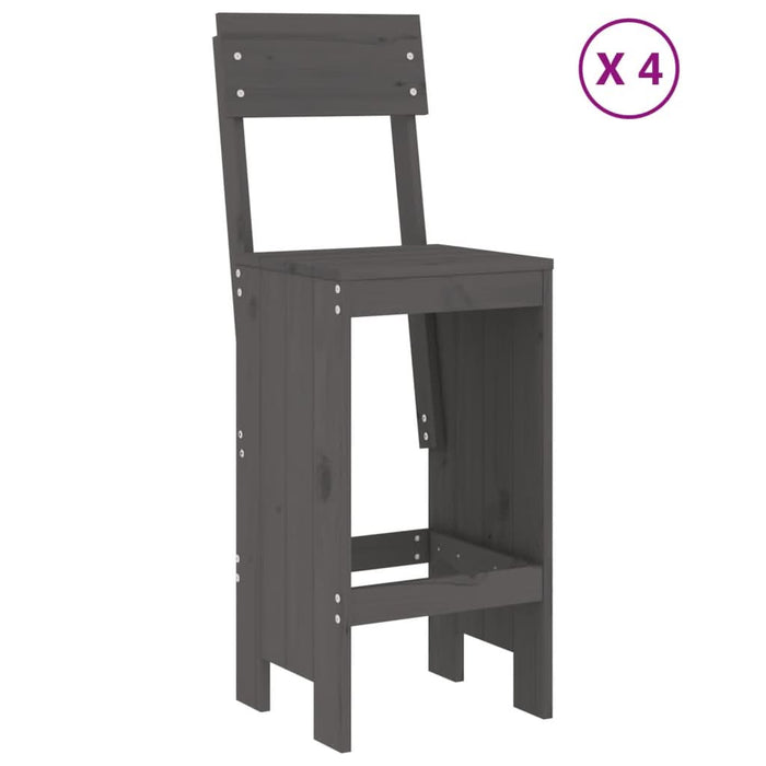Set mobilier bar pentru grădină, 5 piese, gri, lemn masiv pin - WALTI WALTI
