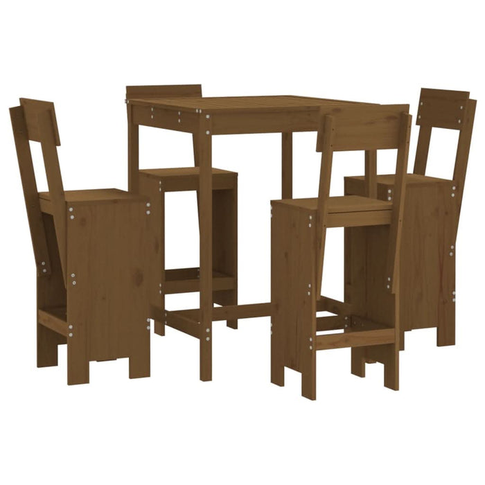 Set mobilier bar de grădină, 5 piese, maro miere lemn masiv pin - WALTI WALTI
