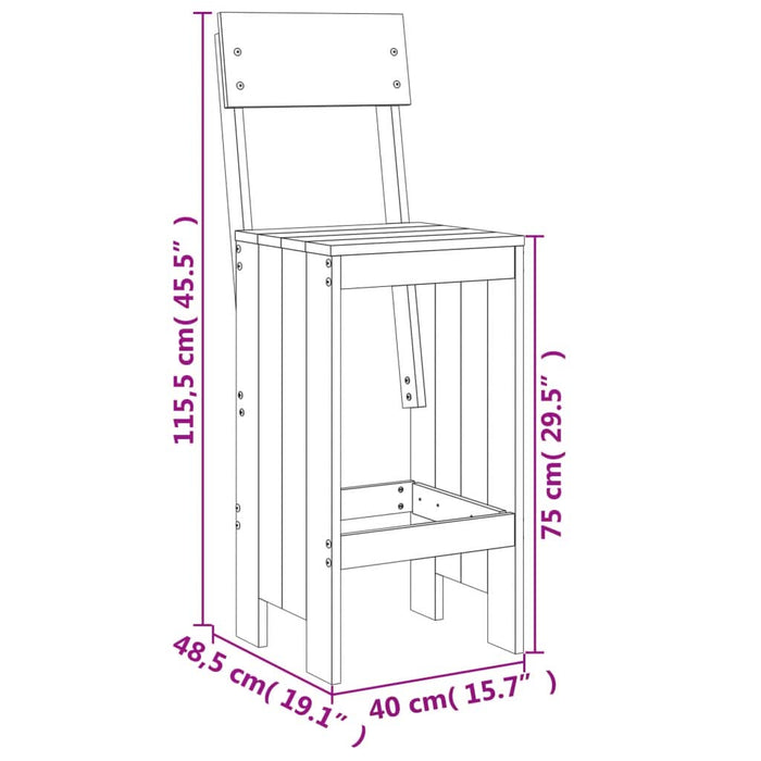 Set mobilier bar de grădină, 5 piese, maro miere lemn masiv pin - WALTI WALTI