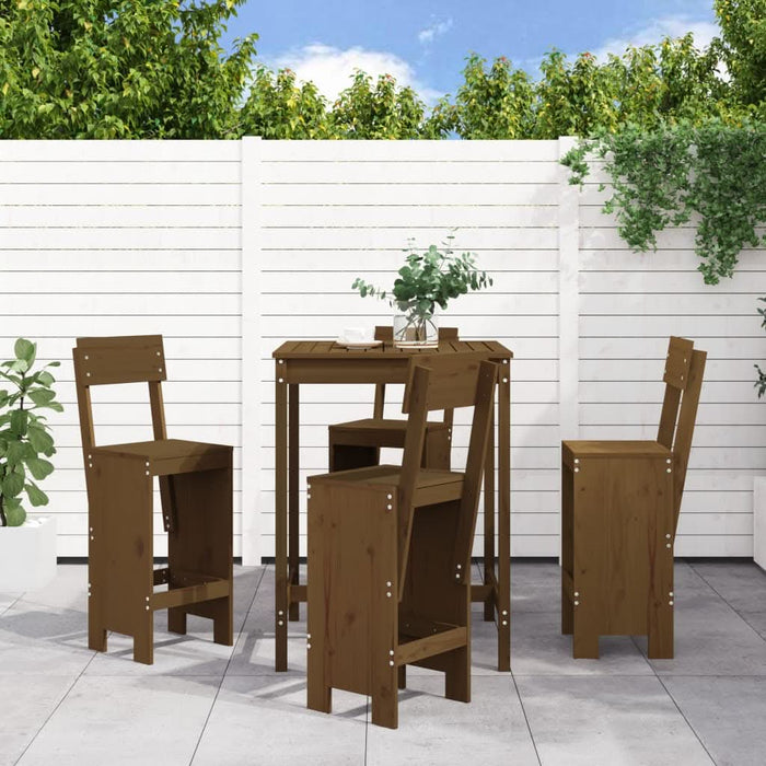 Set mobilier bar de grădină, 5 piese, maro miere lemn masiv pin - WALTI WALTI