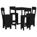 Set mobilier bar de grădină, 5 piese, negru, lemn masiv de pin - WALTI WALTI