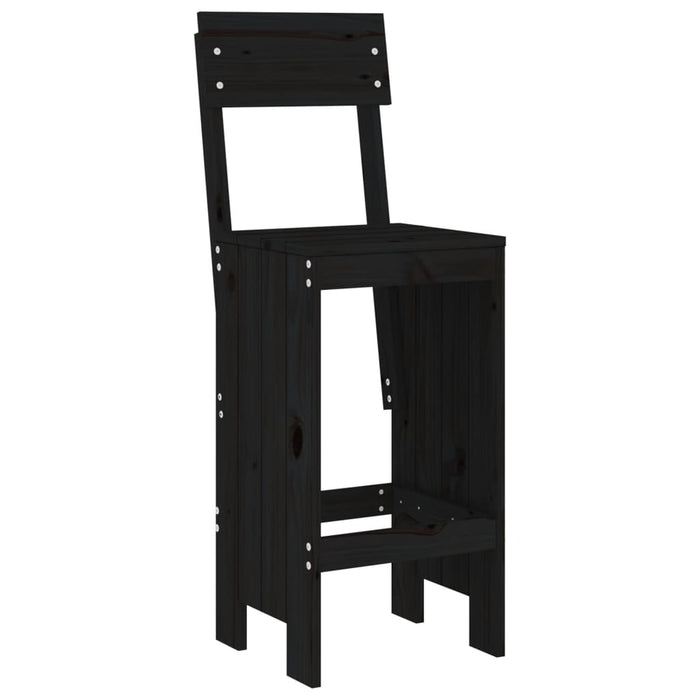 Set mobilier bar de grădină, 5 piese, negru, lemn masiv de pin - WALTI WALTI